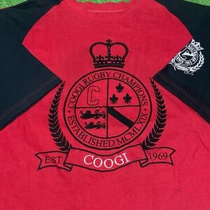 Vintage 90s COOGI Australia Rugby Division T-Shirt 4XL Embroidered Patch Y2K